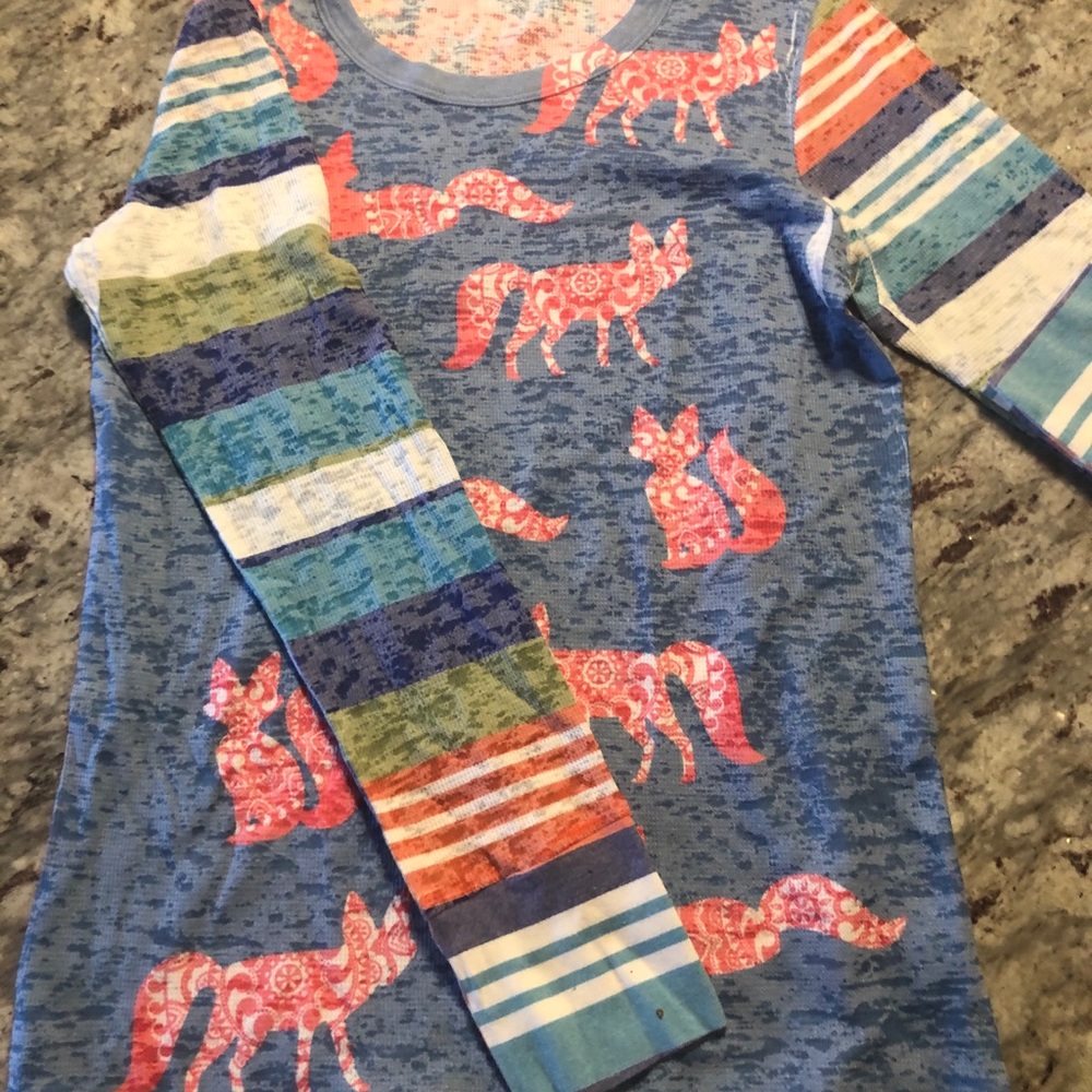Whimsy rose fox shirt